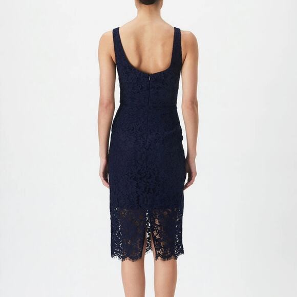 New Bardot Adeline Midi Dress In Navy sz medium - Picture 3 of 10